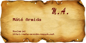 Máté Armida névjegykártya
